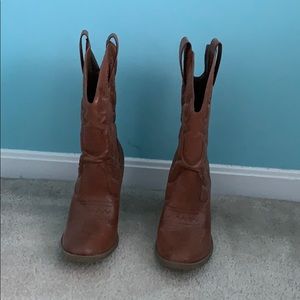 Light Brown Cowgirl boots from Target
